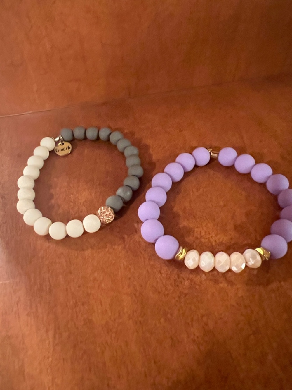 Purple Beaded Stretch Bracelet - Women's Jewelry